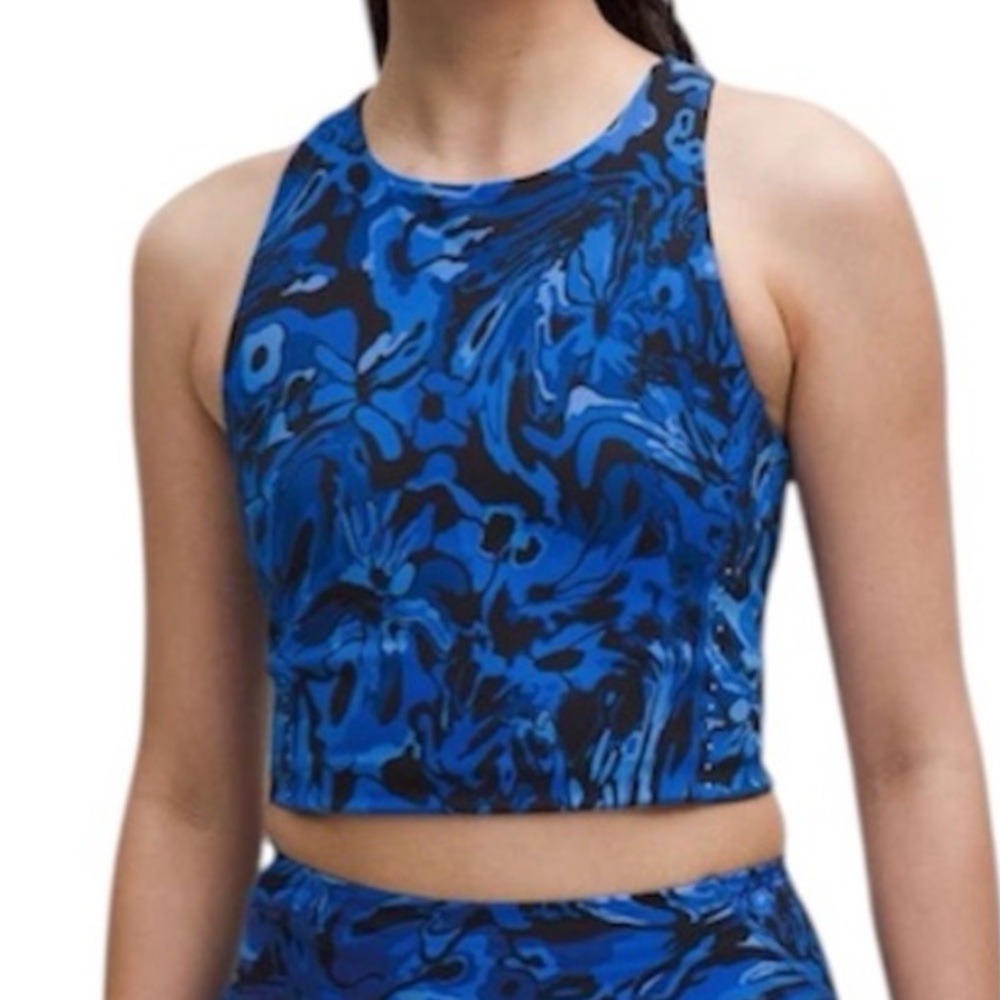 lululemon athletica Blue Marble High-Neck Cropped Tank